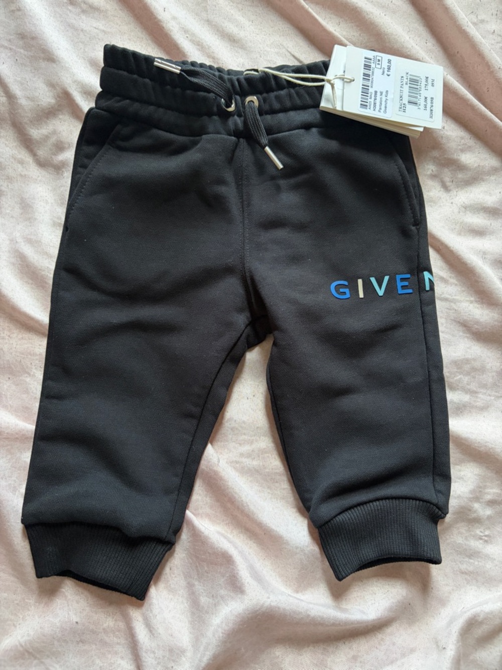 Givenchy Black Kids Sweatpants with Multicolor Logo
